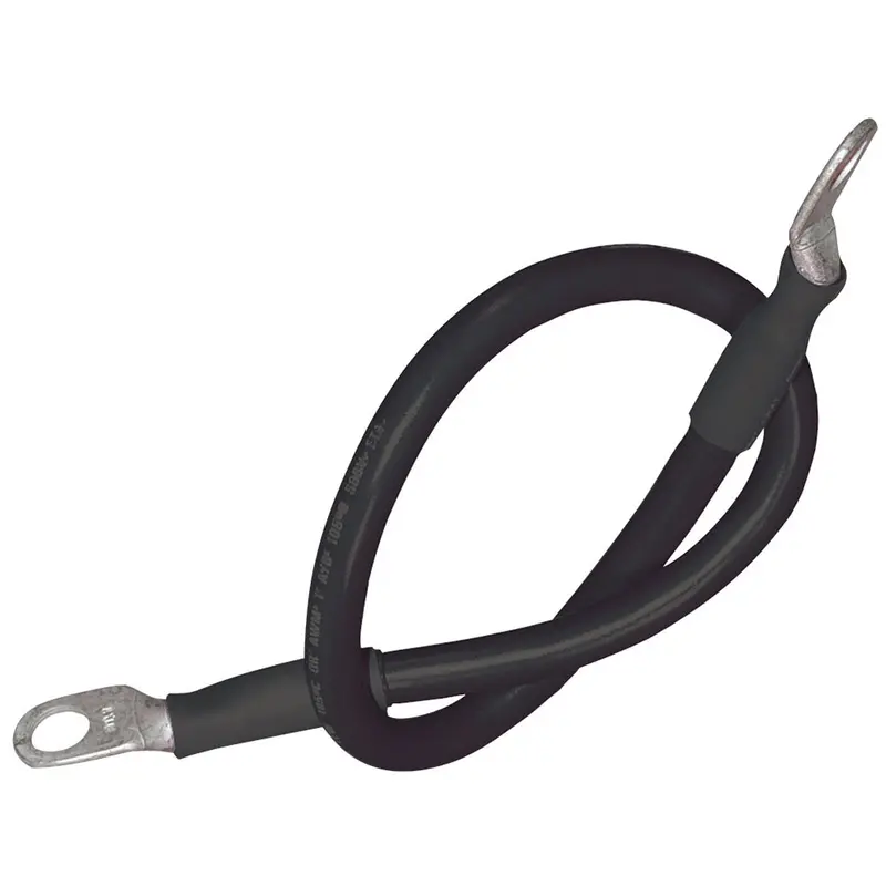 Ancor Battery Cable Assembly, 2 Awg (34Mm) Wire, 5/16" (7.93Mm) Stud, Black - 18" (45.7Cm) [189140] 1