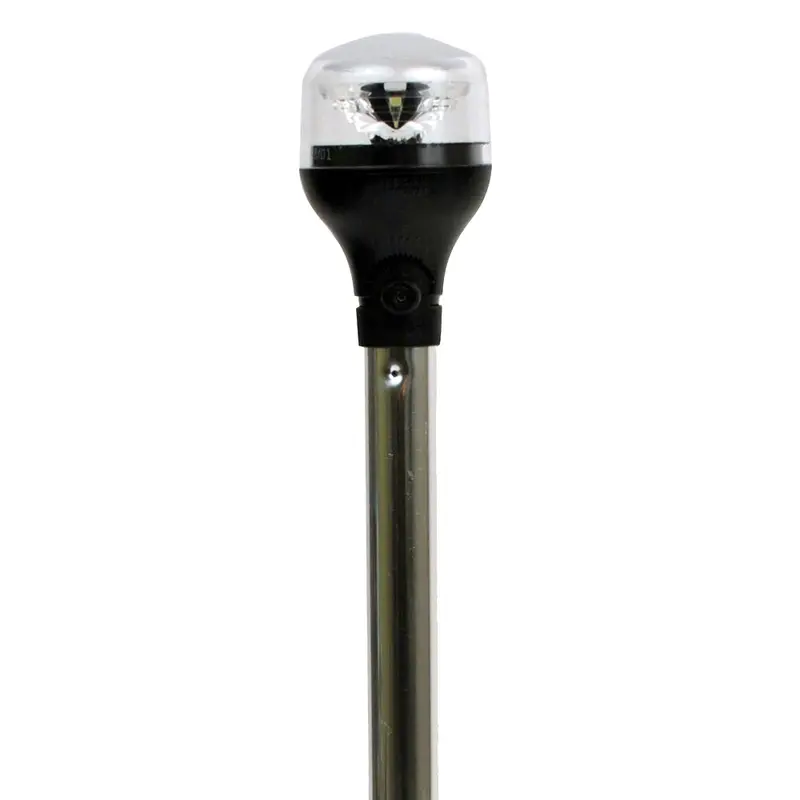 Attwood Lightarmor All-Around Light - 12" Aluminum Pole - Black Vertical Composite Base W/Adapter [5557-Pv12a7] 1