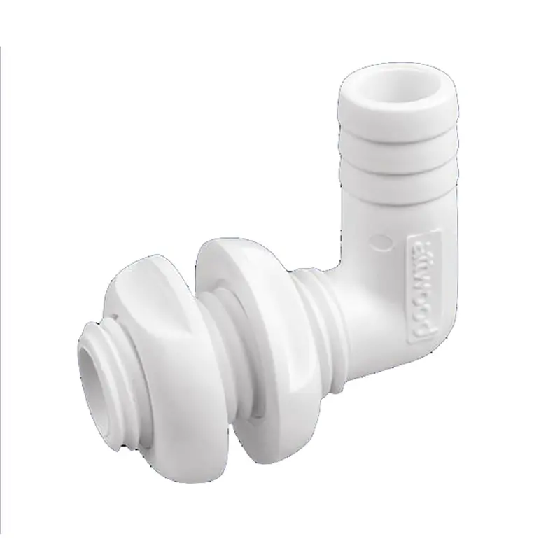 Attwood White Plastic 90 Degree Thru-Hull Connector - 1-1/8" Inner Diameter [3879-3] 1