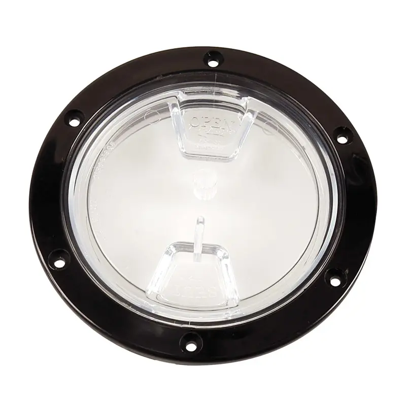 Beckson 4" Clear Center Screw Out Deck Plate - Black [Dp40-B-C] 1