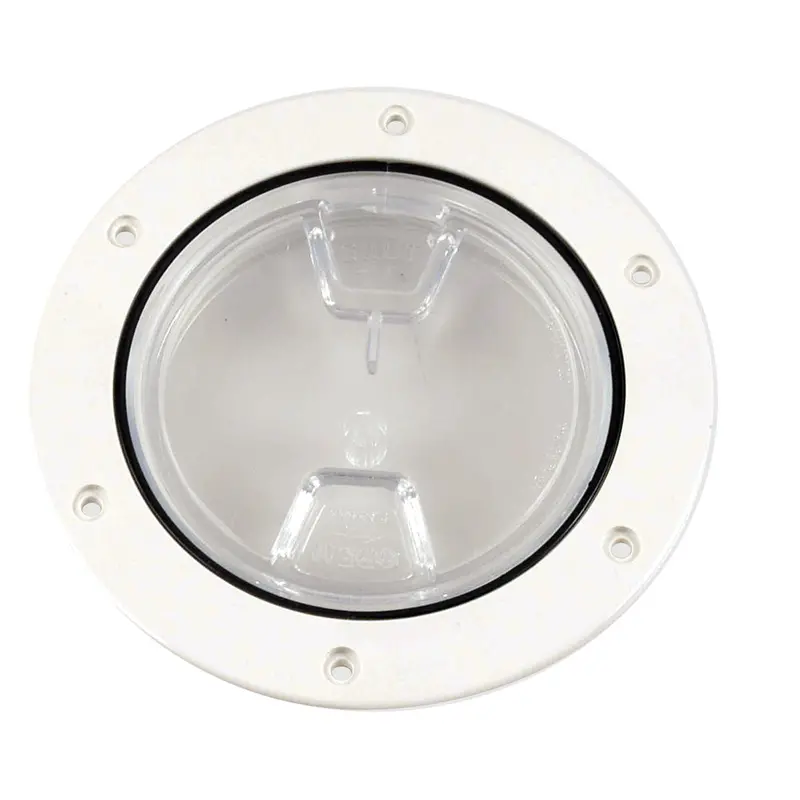 Beckson 4" Clear Center Screw-Out Deck Plate - White [Dp40-W-C] 1