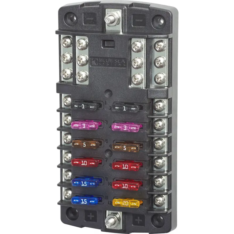 Blue Sea 5031 St Blade Fuse Block W/O Cover - 12 Circuit W/Negative Bus [5031] 1