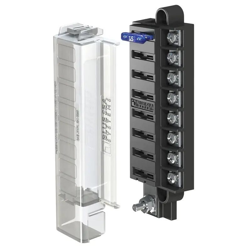 Blue Sea 5046 St Blade Compact Fuse Blocks - 8 Circuits W/Cover [5046] 1