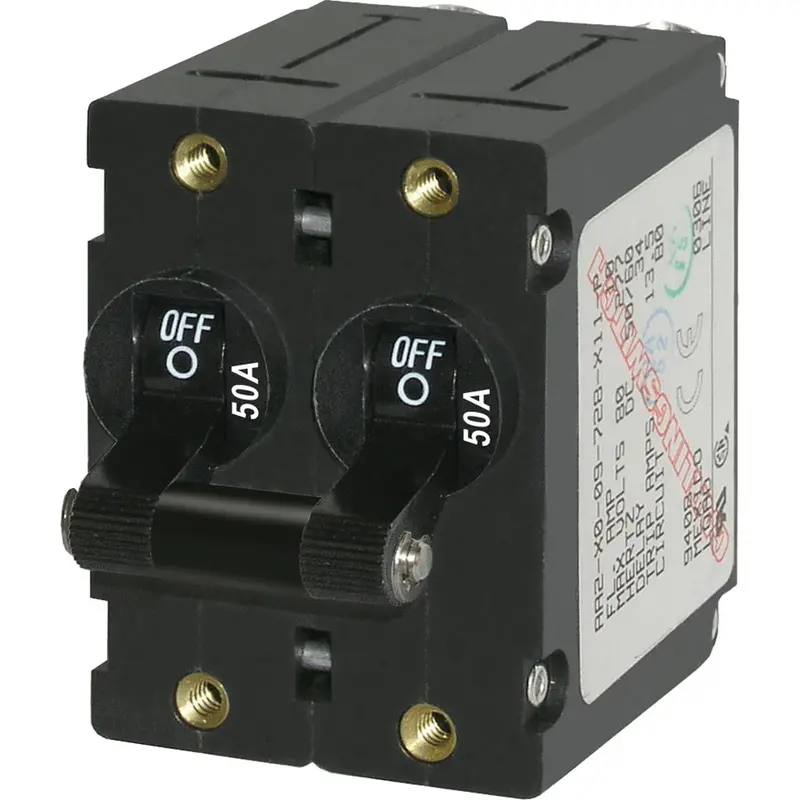 Blue Sea 7241 A-Series Double Pole Toggle - 50A - Black [7241] 1