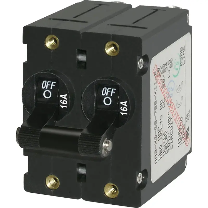 Blue Sea 7348 A-Series Double Pole Toggle - 16A - Black [7348] 1