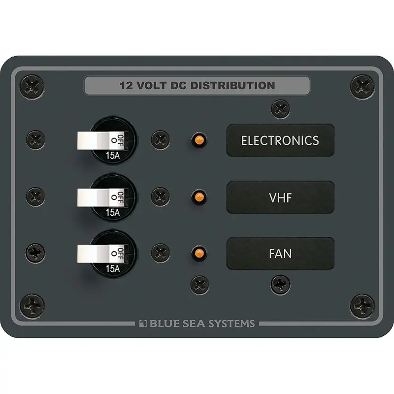 Blue Sea 8025 Dc 3 Position Breaker Panel - White Switches [8025] 1