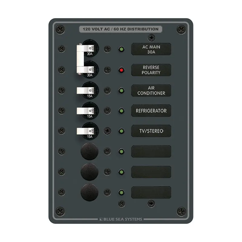 Blue Sea 8027 Ac Main +6 Position Breaker Panel - White Switches [8027] 1