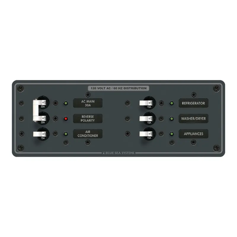 Blue Sea 8099 Ac Main +4 Positions Toggle Circuit Breaker Panel  (White Switches) [8099] 1