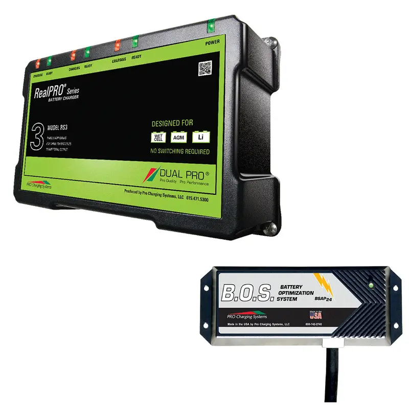 Dual Pro Rs3 3 Bank Battery Charger W/2 Bank B.O.S. [Rs3/Bos12v2] 1
