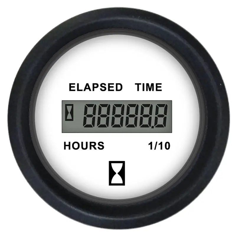 Faria Euro White 2" Hourmeter (Digital) [12913] 1