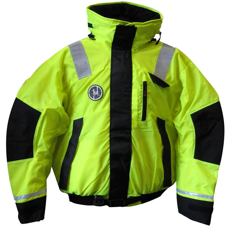 First Watch Ab-1100 Flotation Bomber Jacket - Hi-Vis Yellow/Black - Large [Ab-1100-Hv-L] 1