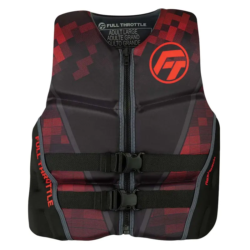 Full Throttle Mens Rapid-Dry Flex-Back Life Jacket - M - Black/Red [142500-100-030-22] 1