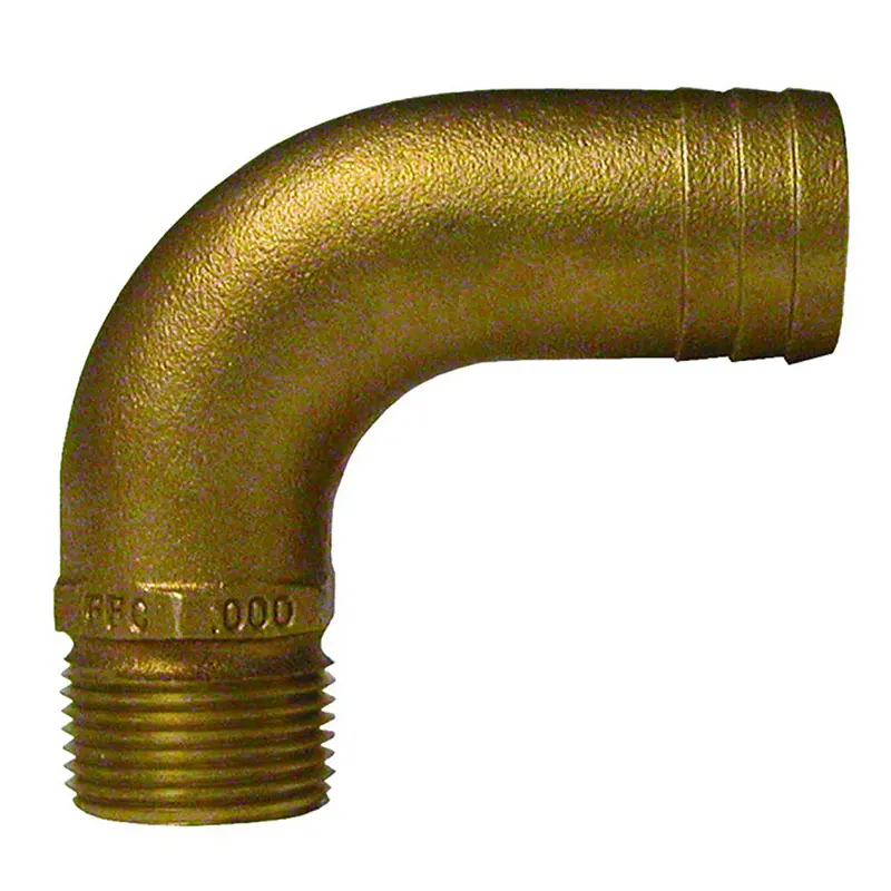 Groco 1-1/4" Npt X 1-1/2" Id Bronze Full Flow 90 Elbow Pipe To Hose Fitting [Ffc-1250] 1