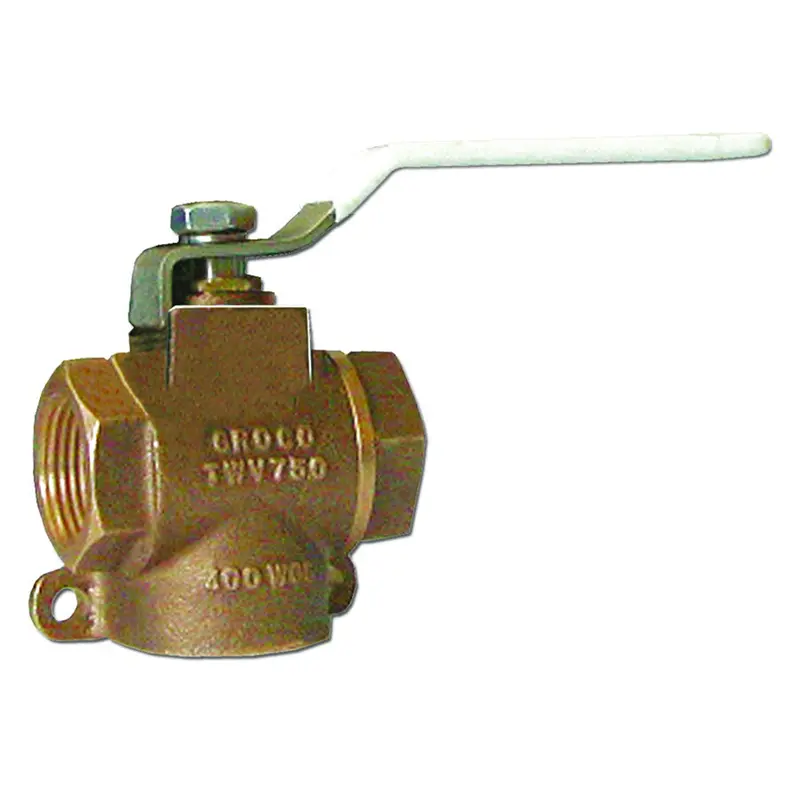 Groco 1/2" Npt Bronze 3-Way Valve [Twv-500] 1