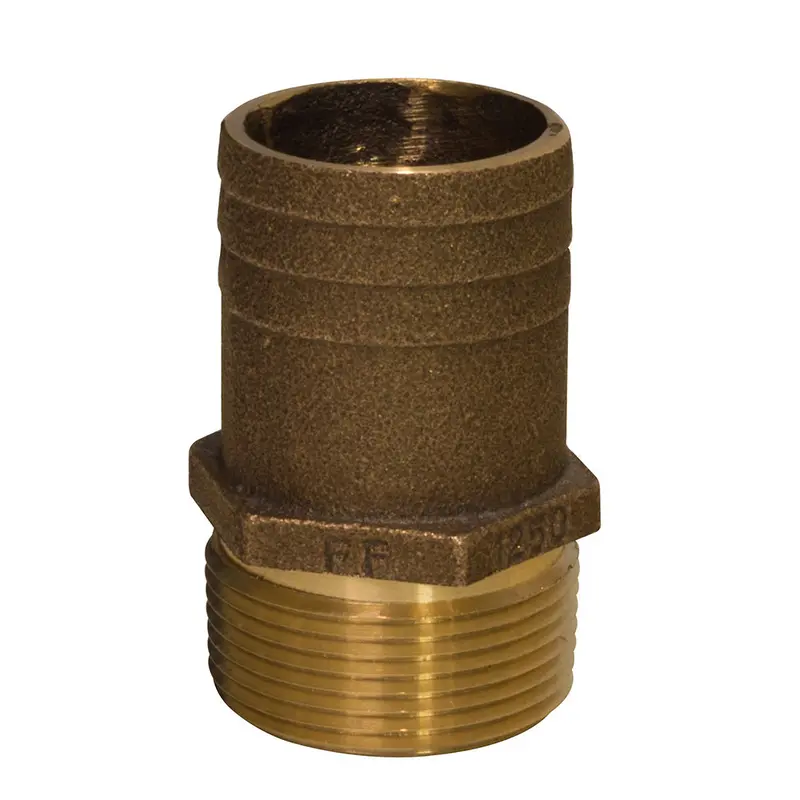 Groco 3/4" Npt X 1" Bronze Full Flow Pipe To Hose Straight Fitting [Ff-750] 1