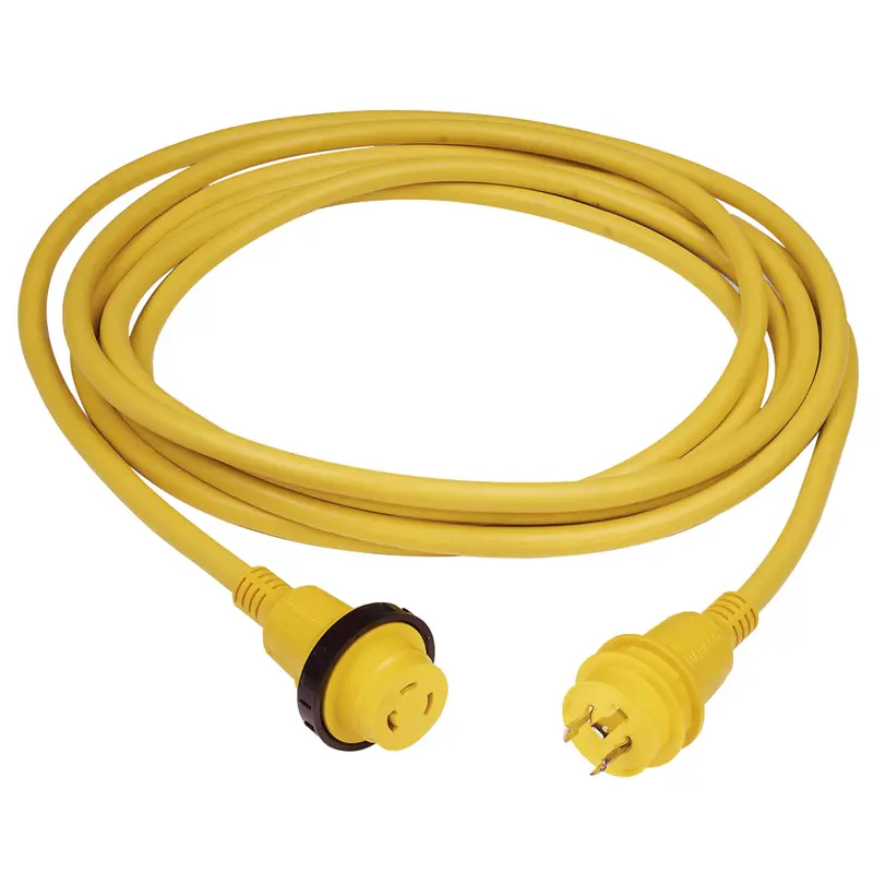 Marinco 30 Amp Powercord Plus Cordset W/Power-On Led - Yellow 50Ft [199119] 1