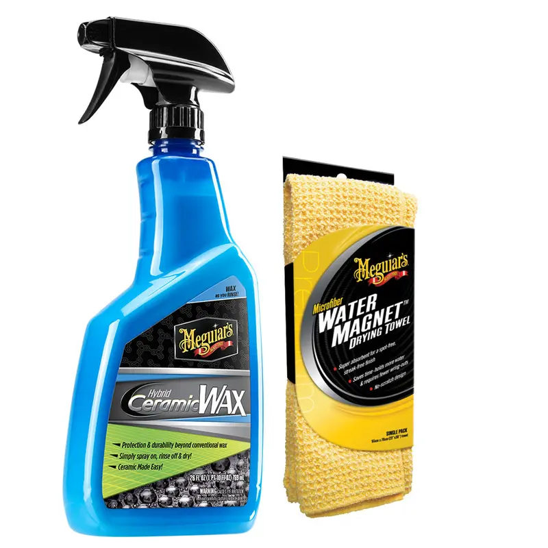 Meguiars Hybrid Ceramic Wax W/Water Magnet Microfiber Drying Towel - 22" X 30" [G190526-X2000kit] 1