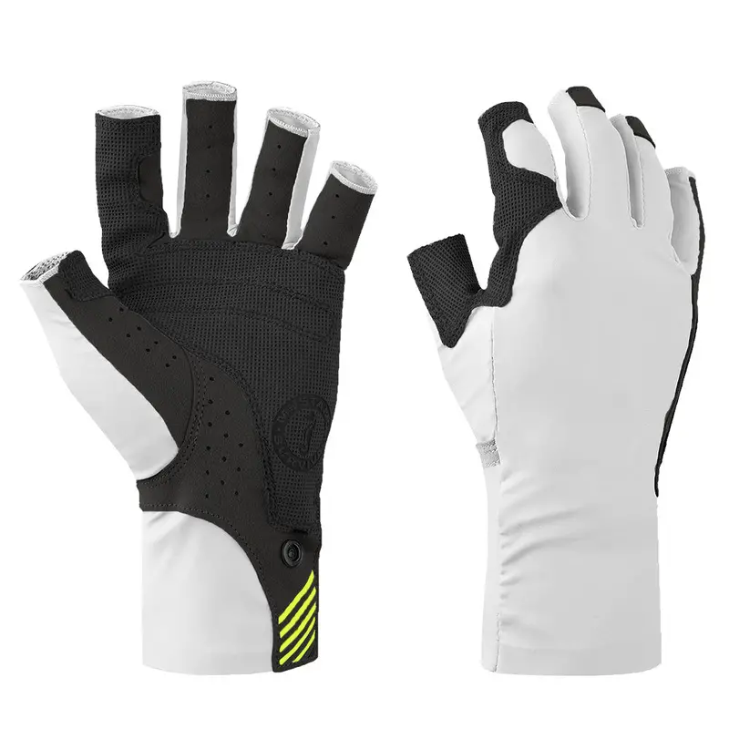 Mustang Traction Uv Open Finger Gloves - White  Black - Medium [Ma6007-267-M-267] 1