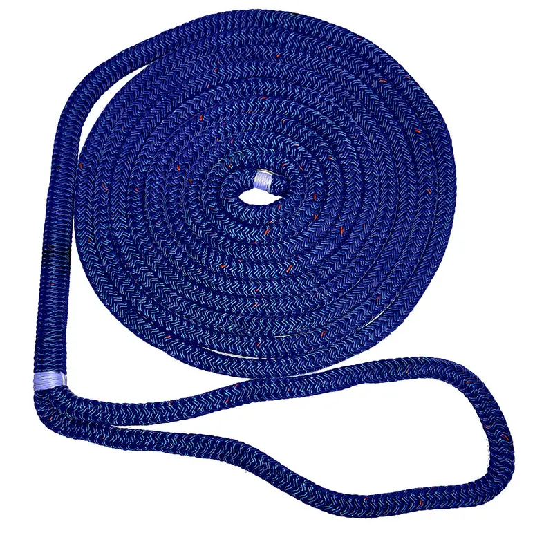 New England Ropes 3/8" Double Braid Dock Line - Blue W/Tracer - 15 [C5053-12-00015] 1