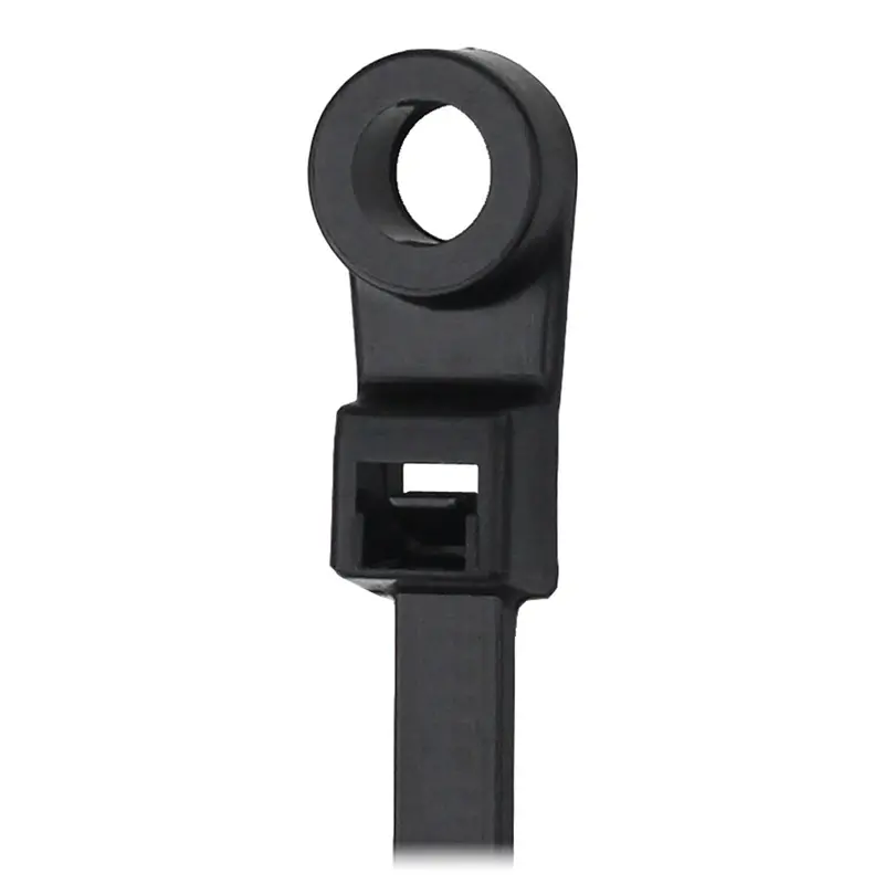 Pacer 8" Cable Tie W/Mounting Ring - Black - 50Lb Tensile Strength - 2" Bundle Diameter - 100 Piece Bag [Ctmr2s-100Bk] 1