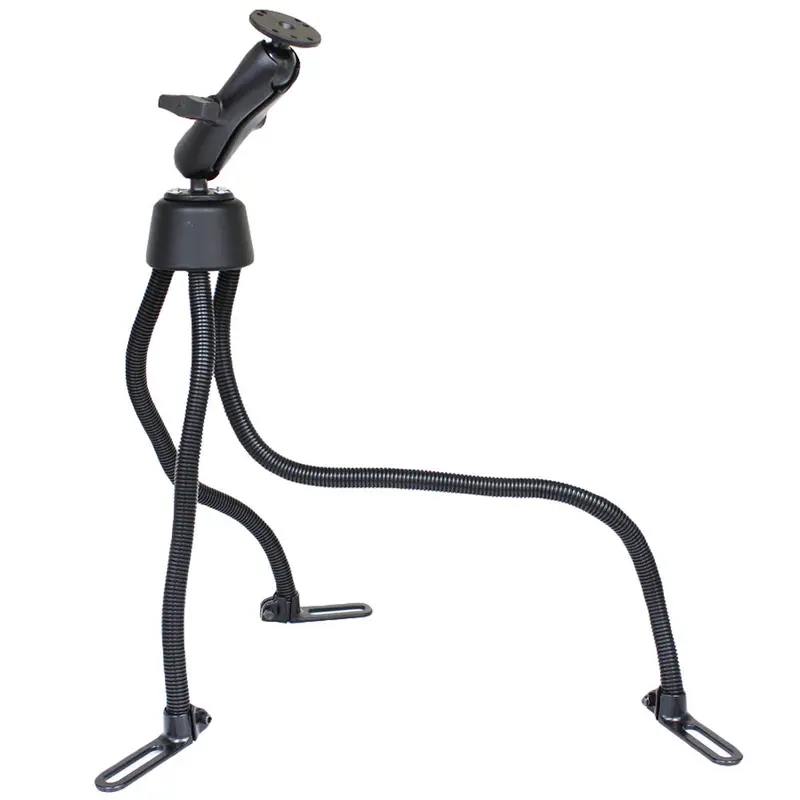 Ram Mount Pod Iii Universal No-Drill Mount W/Double Socket Arm & 2 2.5" Round Bases - Amps Pattern [Ram-316-3-202U] 1