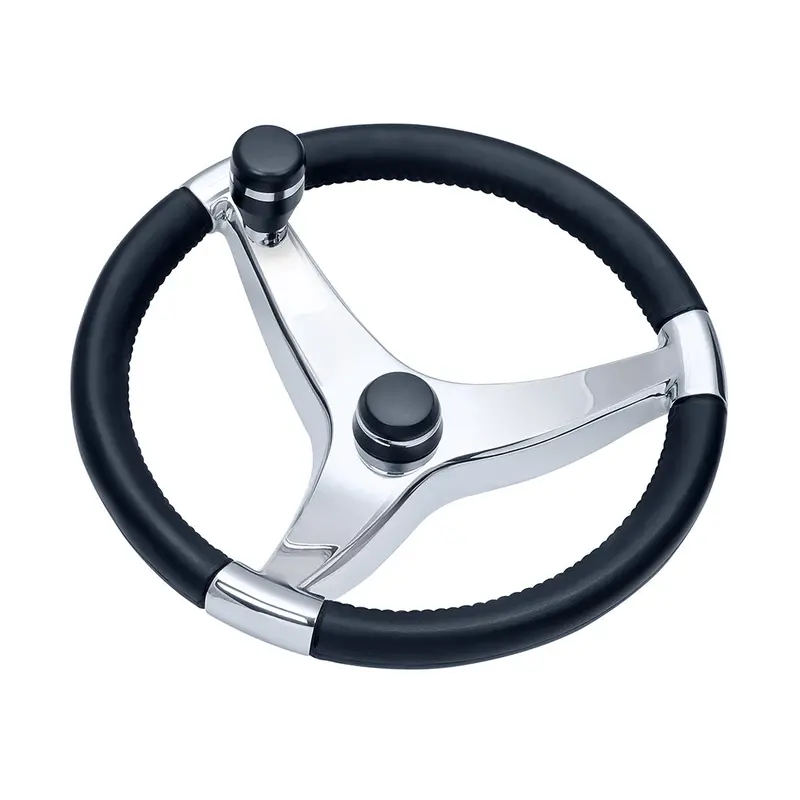 Schmitt Marine Evo Pro 316 Cast Stainless Steel Steering Wheel W/Control Knob - 13.5" Diameter [7241321Fgk] 1