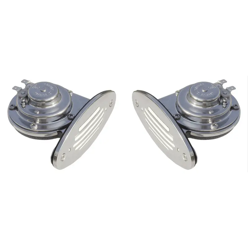 Schmitt Marine Mini Stainless Steel Dual Drop-In Horn W/Stainless Steel Grills High  Low Pitch [10055] 1