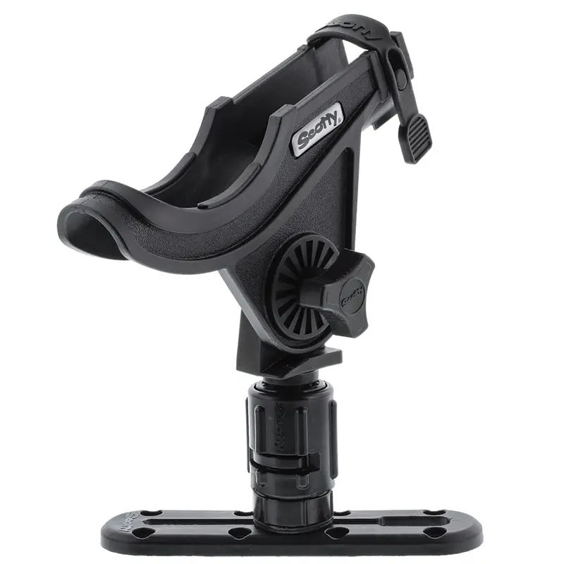Scotty 282 Baitcaster Rod Holdertrack Combo W/Gearhead & 4" Track [0282-Bk] 1