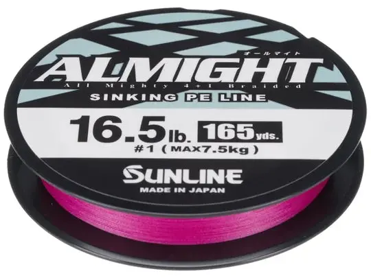 Sunline Almight Pink Sinking Pe Braid 165Yd 1