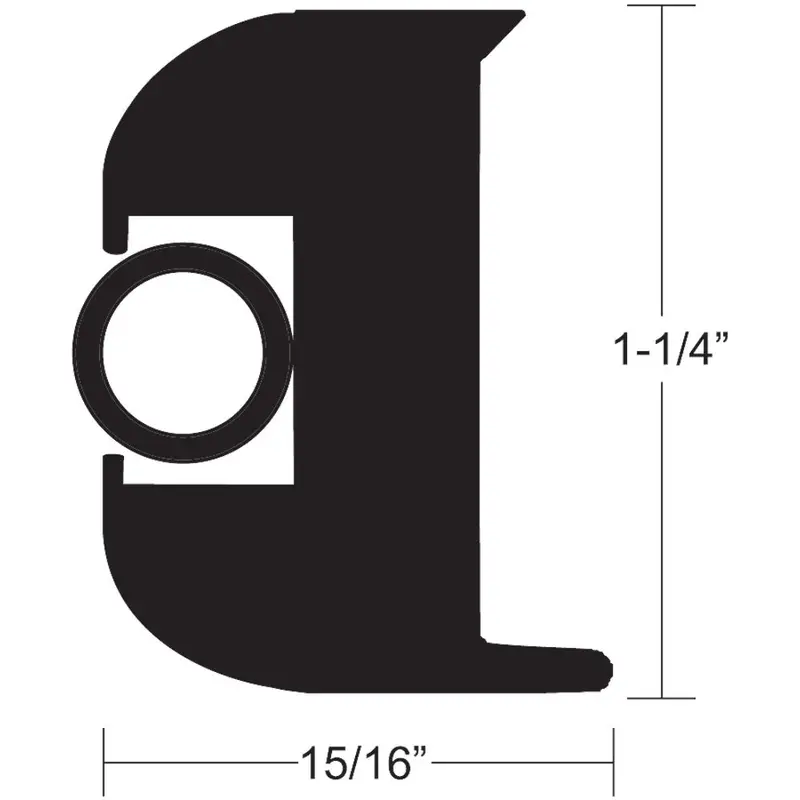 Taco Flex Vinyl Rub Rail Kit - Black W/Black Insert - 50' - 1-1/4" [V11-3447Bbk50-2] 1