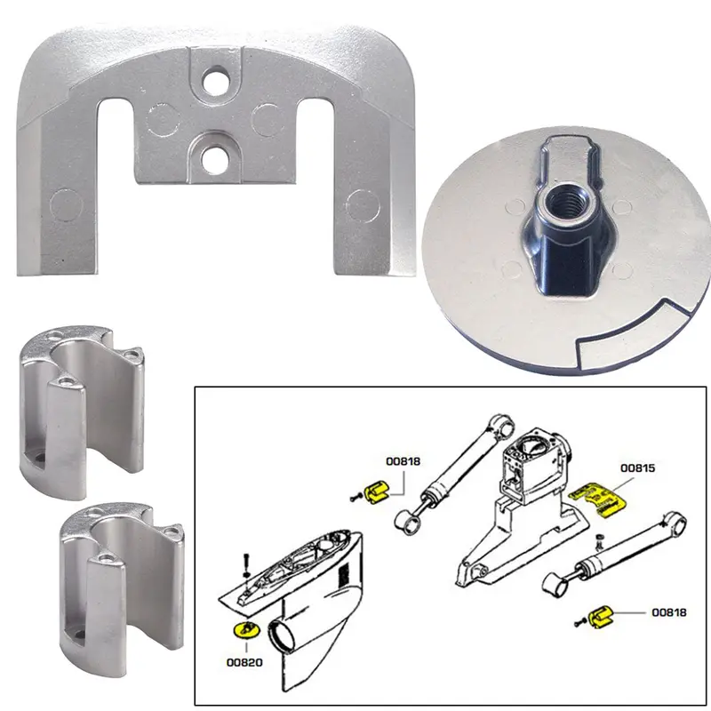 Tecnoseal Anode Kit W/Hardware - Mercury Bravo 2-3 - Aluminum [20804Al] 1