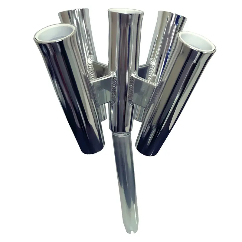 Tigress Five Rod Cluster - Bent Butt - Polished Aluminum [88157-2] 1
