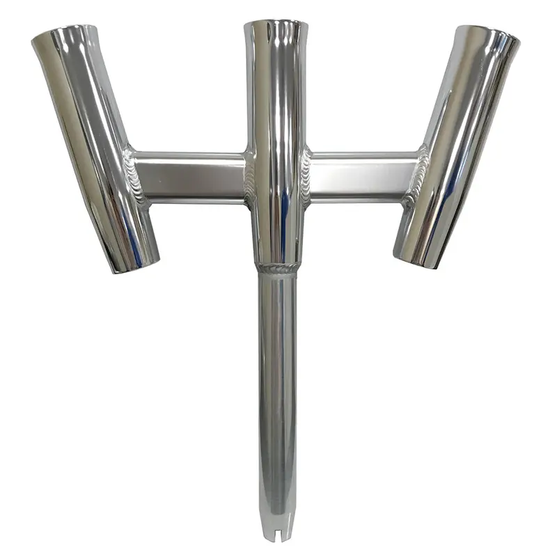 Tigress Gs Trident Rod Holder - Straight Butt - Polished Alumunim [88160-1] 1