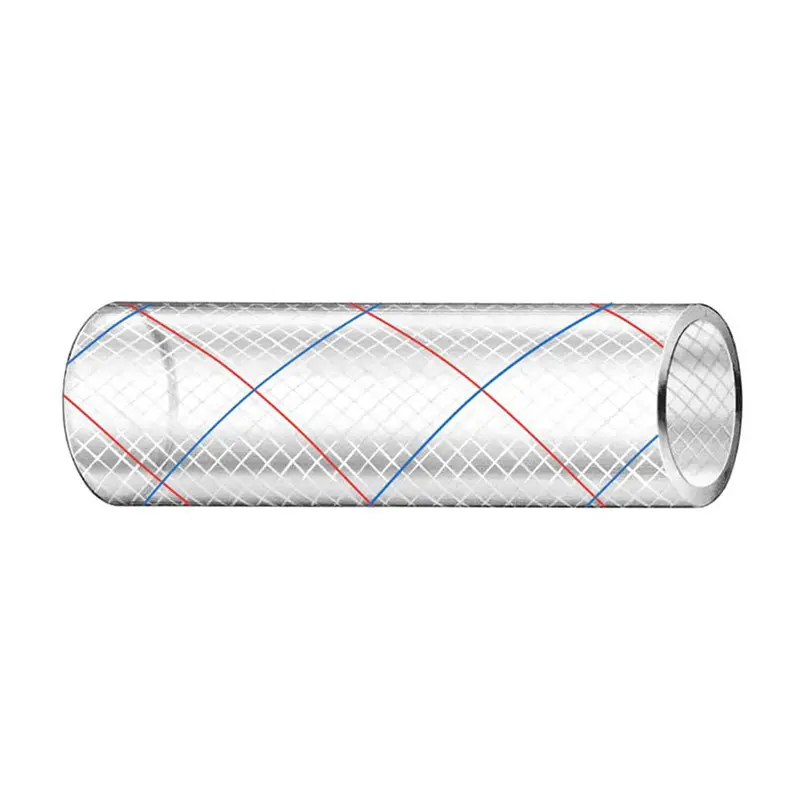 Trident Marine 1/2" X 50' Clear Reinforced Pvc Hose Tubing Red  Blue Tracer [162-0126] 1