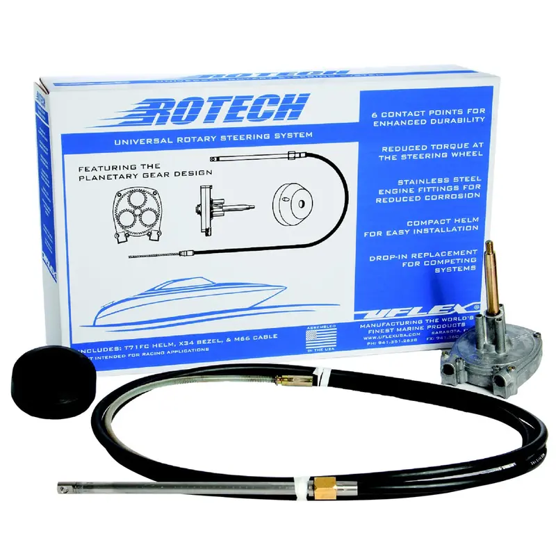 Uflex Rotech 9' Rotary Steering Package - Cable, Bezel, Helm [Rotech09fc] 1