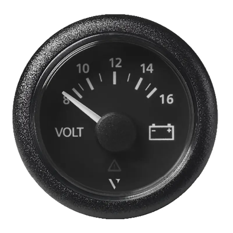 Veratron 52 Mm (2-1/16") Viewline Voltmeter - 8 To16v - Black Dial  Bezel [A2c59512545] 1