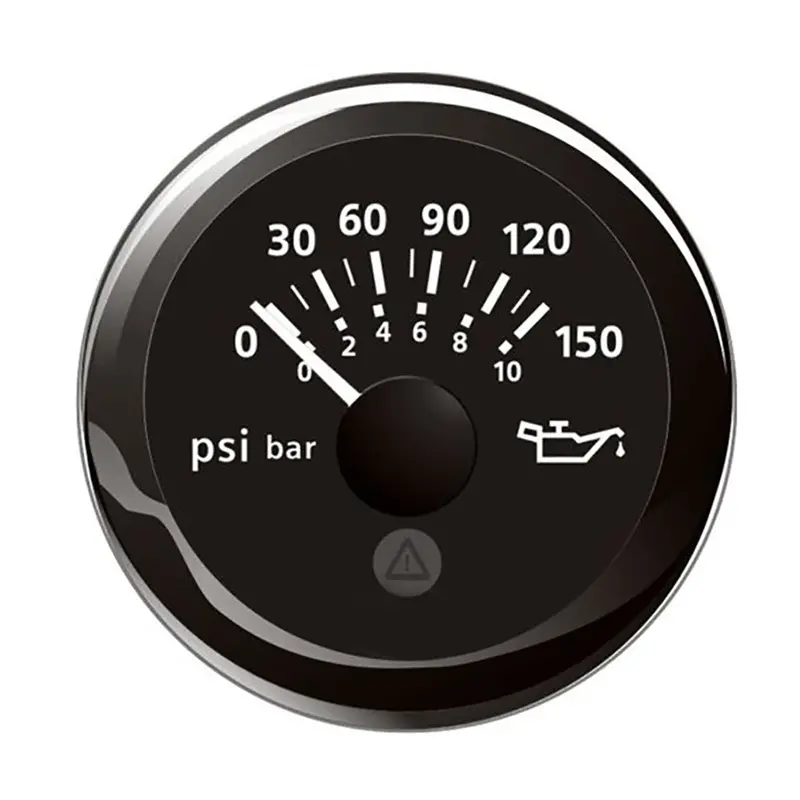 Veratron 52Mm (2-1/16") Viewline Oil Pressure Indicator 0 To 150 Psi - Black Dial  Round Bezel [A2c59514118] 1