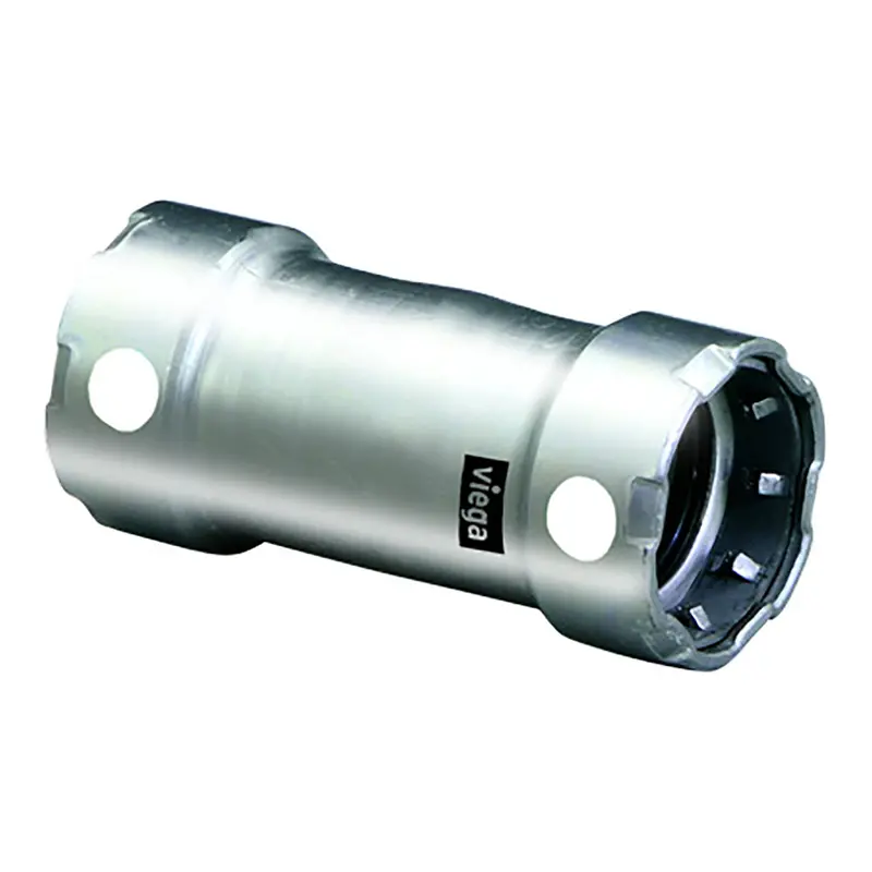 Viega Megapress 1/2" Stainless Steel 304 Coupling W/O Stop - Double Press Connection - Smart Connect Technology [95310] 1