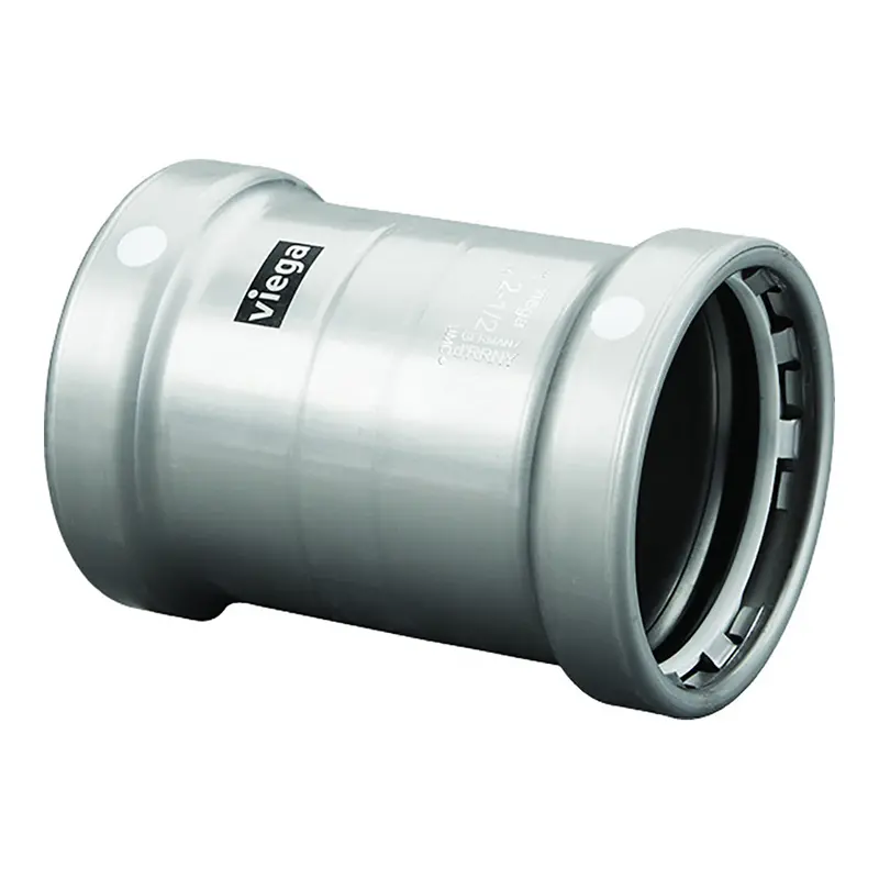 Viega Megapress 2-1/2" Carbon Steel Coupling W/O Stop W/Fmk - Double Press Connection - Smart Connect Technology [26685] 1