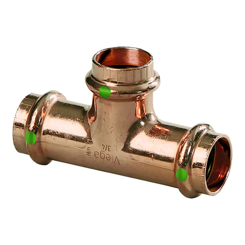 Viega Propress 1-1/2" Copper Tee - Triple Press Connection - Smart Connect Technology [77457] 1