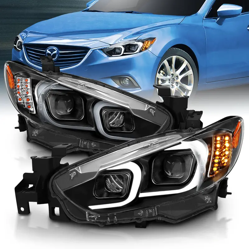 Anzo Usa 121516 Projector Headlight Assembly – Black Housing With Amber Accent & Plank-Style Design 1