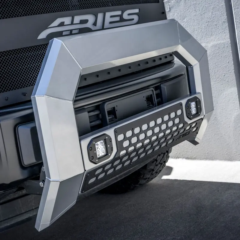Aries Advantedge Bull Bar – 5.5-Inch Chrome Aluminum Front Bumper Guard With Integrated Lighting 1