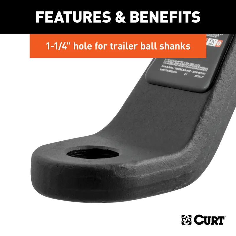 Curt Forged Ball Mount – 2-Inch Shank, 4-Inch Drop, 17,000-Lb Capacity 1