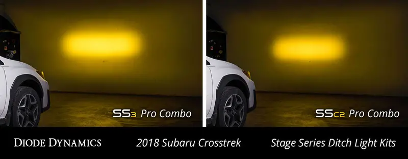 Diode Dynamics Stage Series 2-Inch Pro Yellow Led Ditch Light Kit For 2018–2021 Subaru Crosstrek 1