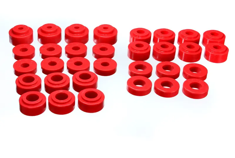 Energy Suspension 3.4115R Performance Body Mount Kit – Red Polyurethane With Radiator Support Bushings 1