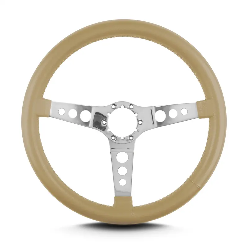 Lokar 63609 Lecarra Hot Rod Steering Wheel – Tan Leather, Polished Spokes, 14" 1