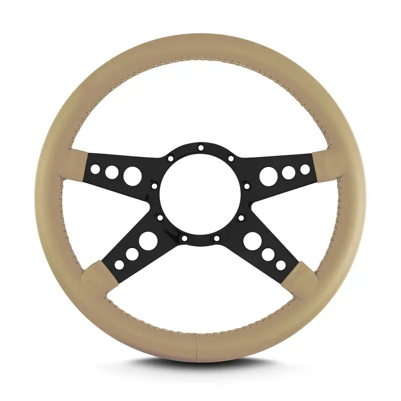Lokar 92109 Lecarra Mark 9 Gt Steering Wheel – Tan Leather, Black Spokes, 14-Inch Diameter 1