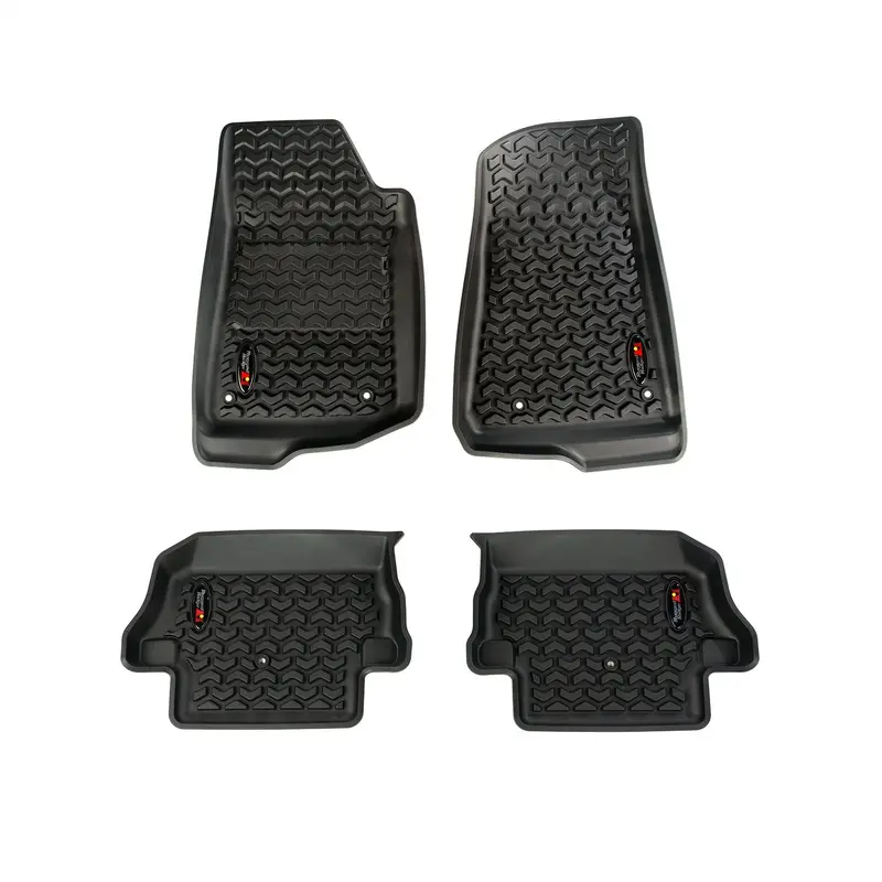 Rugged Ridge 12987.43 All-Weather Floor Liner Kit – Front & Rear, 3-Piece Black Set 1