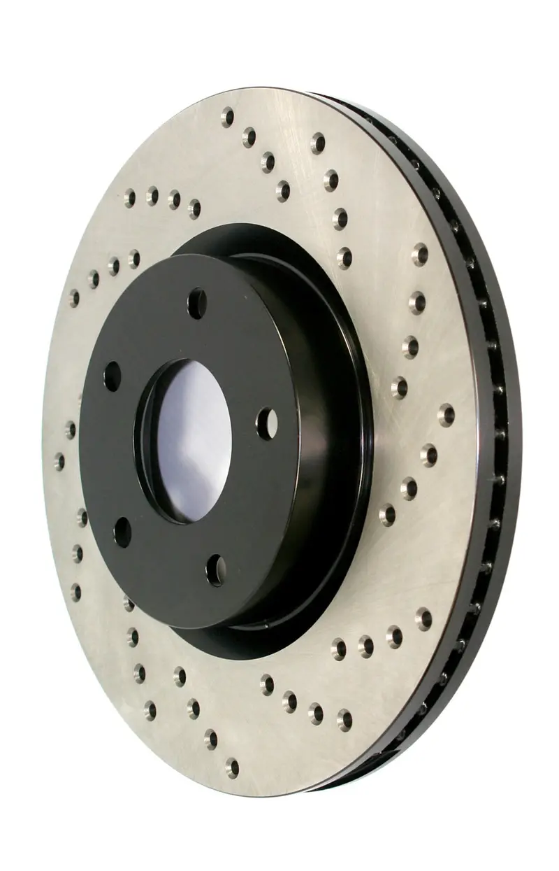 Stoptech 128.44102L Sport Cross-Drilled Front Left Brake Rotor 1