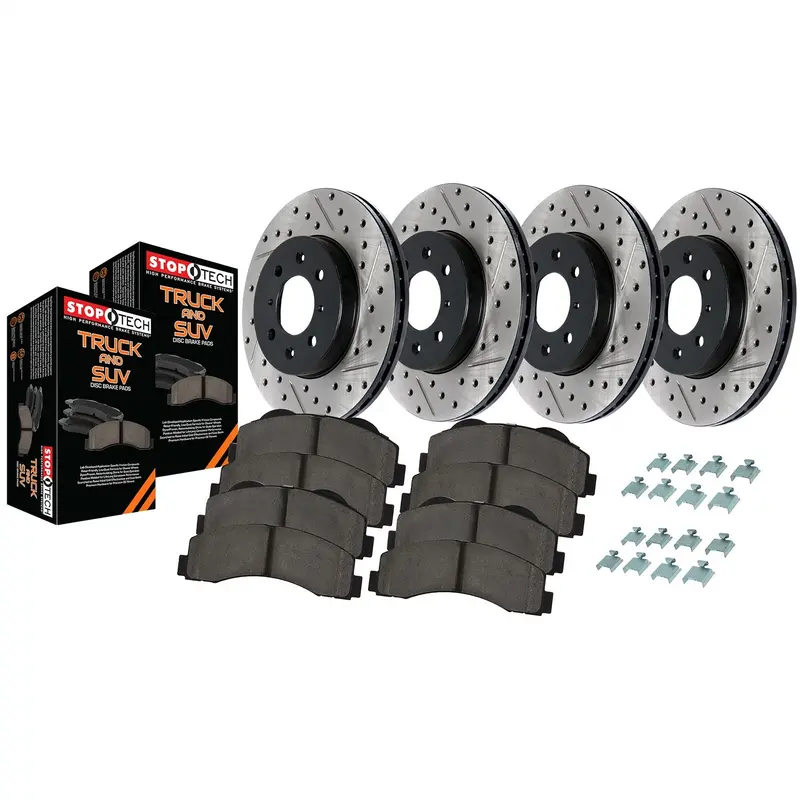 Stoptech 968.58005 Truck Brake Kit – Slotted & Drilled Rotors For All Four Wheels 1